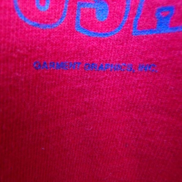 Vintage Men's XL USA Flag Graphic Single Stitch Red Cotton Made in USA T-Shirt. - Picture 6 of 9